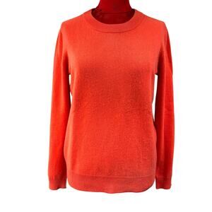 Enzo Mantovani 100% Cashmere Pullover Sweater Size L peachy orange long sleeves